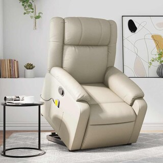Foto 2 | Foto 2 | Sillón Power Lift Vidaxl De Piel Sintética Color Crema Con Masaje - Venta Internacional.