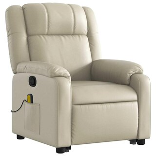 Foto 5 | Foto 5 | Sillón Power Lift Vidaxl De Piel Sintética Color Crema Con Masaje - Venta Internacional.