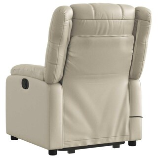 Foto 6 | Foto 6 | Sillón Power Lift Vidaxl De Piel Sintética Color Crema Con Masaje - Venta Internacional.
