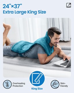 Foto 5 | Foto 5 | Almohadilla Térmica Renpho King Size Para Aliviar El Dolor De Espalda, Color Azul - Venta Internacional.