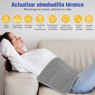 Foto 3 | Foto 3 | Almohadilla Térmica Cojín Eléctrico 10 Niveles 120*30cm Gris