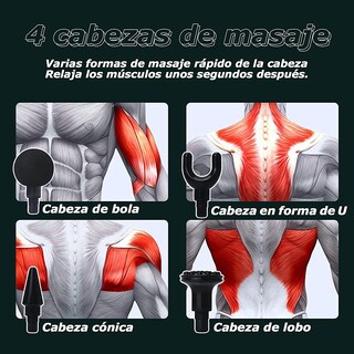 Foto 3 | Foto 3 | Pistola de Masaje Muscular Malubero color Gris con 6 Niveles Ajustable