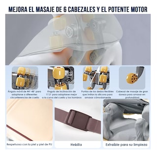 Foto 5 | Foto 5 | Masajeador Eléctrico Cuello Espalda Carga Usb 4 En 1 Marrón