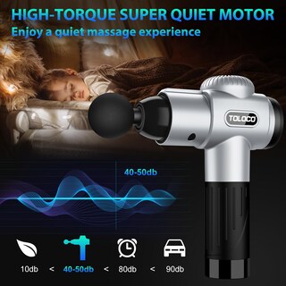 Foto 4 | Foto 4 | Pistola De Masaje Toloco Deep Tissue Para Atletas Con 10 Cabezales Plateada - Venta Internacional.