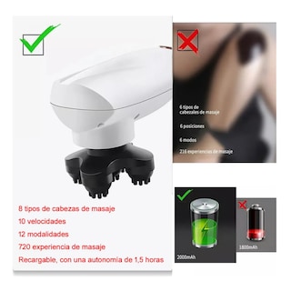 Foto 4 | Foto 4 | Masajeador Eléctrico Portátil Genérico - Cuello, Cabeza Lab.g, Blanco