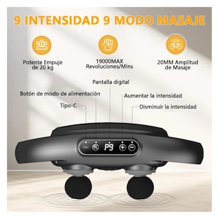 Foto 3 | Foto 3 | Masajeador Eléctrico Muscular Corporal Espalda De Masaje Lab.g, Negro