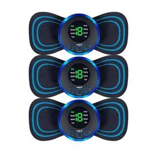 Foto 1 | Foto 1 | 3 Pz Masajeadores Eléctrico 6 Pz Parches Con Control Remoto Lab.g, Negro Líneas Azules