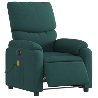 Foto 1 | Foto 1 | Sillón Reclinable Eléctrico Para Masajes Vidaxl Tela Verde Oscuro - Venta Internacional.