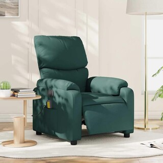 Foto 2 | Foto 2 | Sillón Reclinable Eléctrico Para Masajes Vidaxl Tela Verde Oscuro - Venta Internacional.