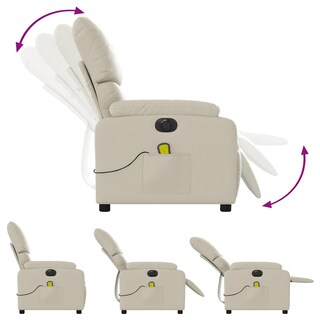 Foto 7 | Foto 7 | Sillón Reclinable Eléctrico Para Masajes Vidaxl Ajustable Color Crema - Venta Internacional.
