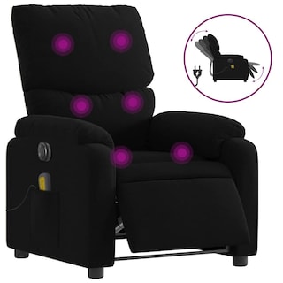 Foto 3 | Foto 3 | Sillón Reclinable Eléctrico De Masaje Vidaxl De Tela Negra - Venta Internacional.