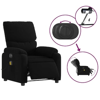 Foto 7 | Foto 7 | Sillón Reclinable Eléctrico De Masaje Vidaxl De Tela Negra - Venta Internacional.