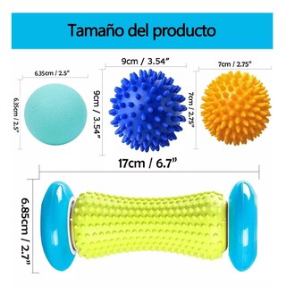 Foto 2 | Foto 2 | Set Rodillo Con Pelotas Para Masajes De Pies, Bola De Masaje 4pz Eo Safe Imports Esi-14362 Multicolor