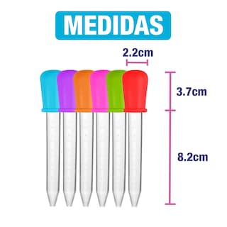 Foto 8 | Foto 8 | Kit de 10 Pipetas Cuentagotas de Silicona para Niños