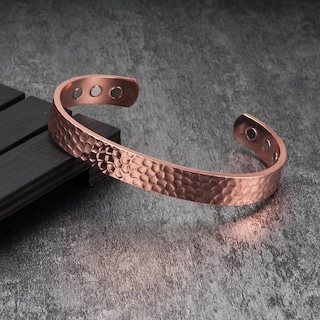 Foto 3 | Foto 3 | Pulsera con 3 Imanes Mxwob-002 15-17 cm 8 mm Cobre Texturizado 2 Piezas