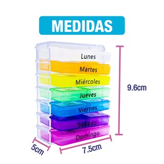 Foto 8 | Foto 8 | Pastillero Semanal Portátil 4 Tomas Diarias en Español