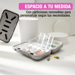 Foto 5 | Foto 5 | Pastillero Organizador Impermeable color Gris Con 16 Compartimentos