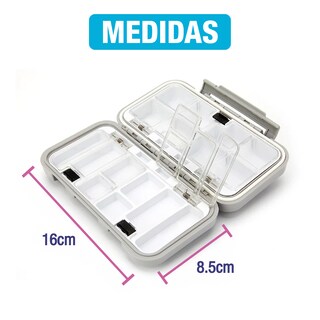 Foto 7 | Foto 7 | Pastillero Organizador Impermeable color Gris Con 16 Compartimentos