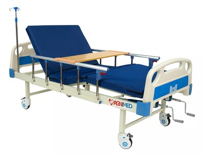 Foto 1 | Foto 1 | Cama De Hospital Manual De Lujo Con Barandales, Porta Suero Y Mesa Para Alimentos | Acero Inoxidable, Soporta Hasta 150 Kg