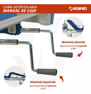 Foto 7 | Foto 7 | Cama De Hospital Manual De Lujo Con Barandales, Porta Suero Y Mesa Para Alimentos | Acero Inoxidable, Soporta Hasta 150 Kg