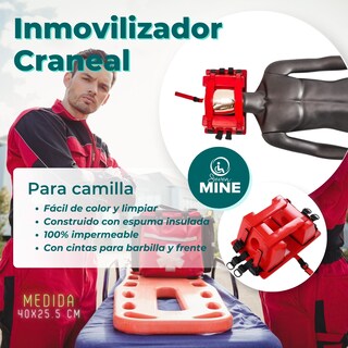 Foto 2 | Foto 2 | Inmovilizador Craneal SC-PA2 Rojo Impermeable para Camilla
