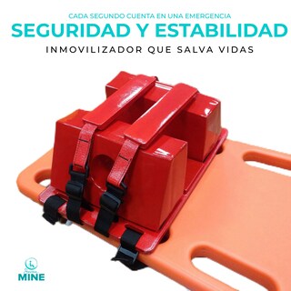 Foto 5 | Foto 5 | Inmovilizador Craneal SC-PA2 Rojo Impermeable para Camilla