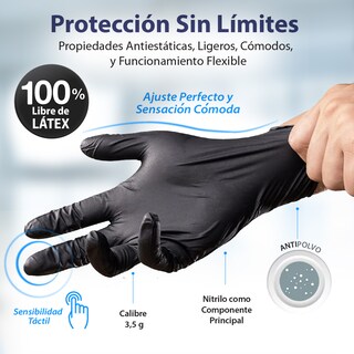 Foto 2 | Foto 2 | Best Trading 100 Guantes De Nitrilo Color Negro: Libres De Látex, Ajuste Perfecto Sin Polvo, Tecnología Touchscreen