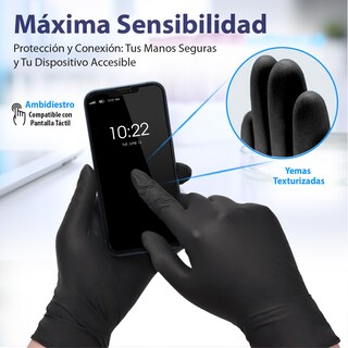 Foto 3 | Foto 3 | Best Trading 100 Guantes De Nitrilo Color Negro: Libres De Látex, Ajuste Perfecto Sin Polvo, Tecnología Touchscreen