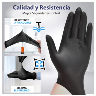 Foto 4 | Foto 4 | Best Trading 100 Guantes De Nitrilo Color Negro: Libres De Látex, Ajuste Perfecto Sin Polvo, Tecnología Touchscreen