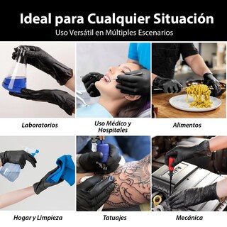 Foto 5 | Foto 5 | Best Trading 100 Guantes De Nitrilo Color Negro: Libres De Látex, Ajuste Perfecto Sin Polvo, Tecnología Touchscreen