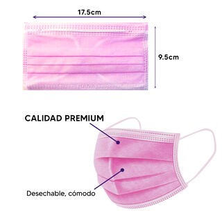 Foto 5 | Foto 5 | Cubrebocas HANAsis color Rosa con 4 Capas