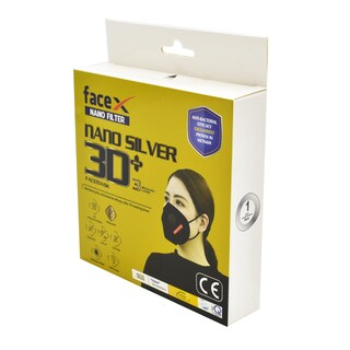 Foto 1 | Foto 1 | Cubrebocas Nano Silver Face Mask color Negro con Filtro Reutilizable 2 Piezas