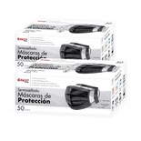 Cubrebocas Termosellado color Negro 100 Piezas