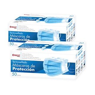 Foto 1 | Foto 1 | Cubrebocas Tricapa Termosellado color Azul 100 Piezas