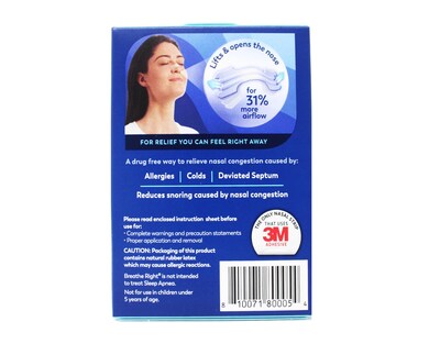 Foto 5 | Foto 5 | Tiras Nasales Breathe Right, Transparentes, Grandes, Para Piel Sensible (120 Tiras) - Venta Internacional.