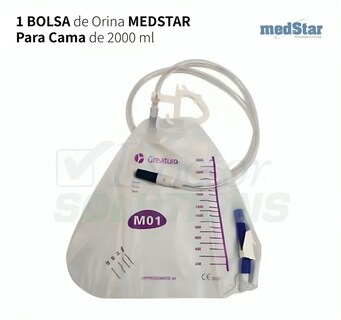 Foto 2 | Foto 2 | Bolsa Recolectora de Orina Medstar para Cama 2000 Ml 1 Pieza