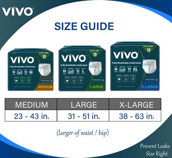 Foto 5 | Foto 5 | Ropa Interior Para Pullup Para Incontinencia Vivo, Algodón Orgánico, Tamaño Grande, 44 Quilates - Venta Internacional.