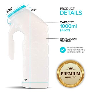 Foto 2 | Foto 2 | Urinario Masculino Stock Your Home, 1000 Ml, Tapa Que Brilla En La Oscuridad X6 - Venta Internacional.