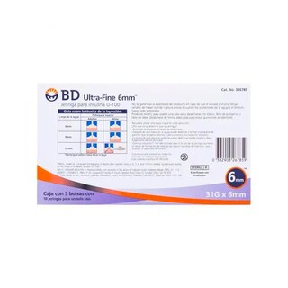 Foto 3 | Foto 3 | Jeringa para Insulina Bd Ultra Fine 0.5 ml 31x6mm 30 Piezas