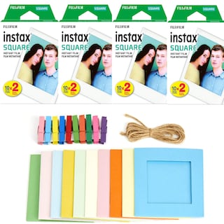 Foto 1 | Foto 1 | Película Fujifilm Instax Square Instant Film (80 Exposiciones) + Marcos De Fotos Colgantes - Venta Internacional.