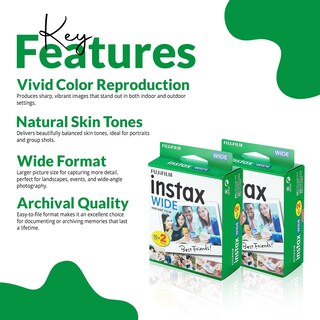 Foto 5 | Foto 5 | Película Instantánea Fujifilm Instax Wide 40 Exposures + Paño - Venta Internacional.