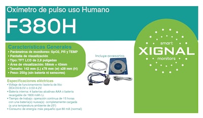 Foto 6 | Foto 6 | Oxímetro Pulso Xignal Pediátrico Adulto Pantalla a Color F380h
