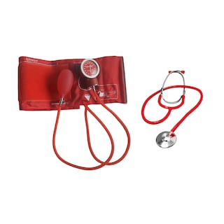 Foto 1 | Foto 1 | Kit Baumanómetro Aneroide Con Estetoscopio Doble Adulto Checkatek B2-5s Rojo