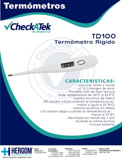 Foto 4 | Foto 4 | Termometro Digital Rigido Pantalla Lcd Checkatek Td100