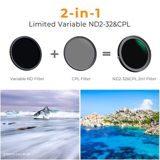 Foto 2 | Foto 2 | Filtro K&f Concept Variable Fader Nd2-nd32 Nd77 Mm + Cpl - Venta Internacional
