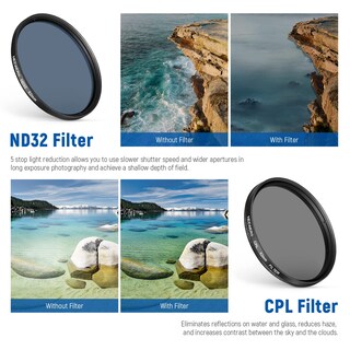 Foto 3 | Foto 3 | Juego De Filtros Neewer De 52 Mm Nd+cpl + Effect Con Pinza Móvil Para Lentes - Venta Internacional.