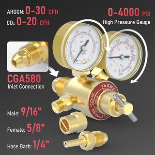 Foto 2 | Foto 2 | Regulador De Soldadura A Gas Yeswelder Argon Co2 Con Manguera De 2,5 M - Venta Internacional.