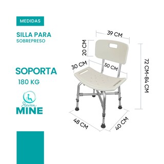 Foto 5 | Foto 5 | Silla De Baño Bariátrica Para Sobrepeso Reforzada| 180kg Capacidad