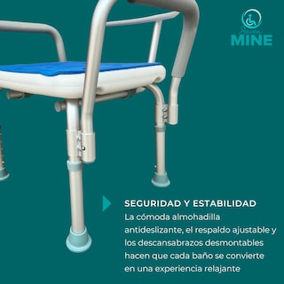 Foto 7 | Foto 7 | Silla Para Baño Adulto Mayor Con Almohadilla | Brazos Y Respaldo Desmontables