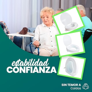 Foto 3 | Foto 3 | Aumento Asiento para Baño con Tapa SC Super Confort SC-674 color Blanco Elevación 5 CM Silla para Adulto Mayor